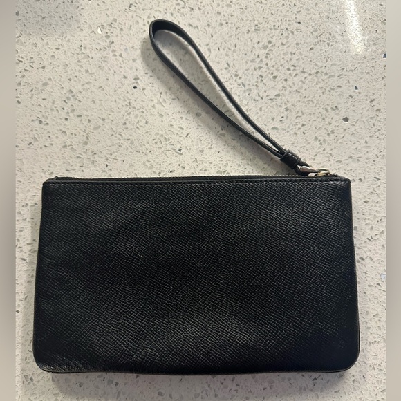 Black Leather Coach Wristlet - Picture 2 of 8